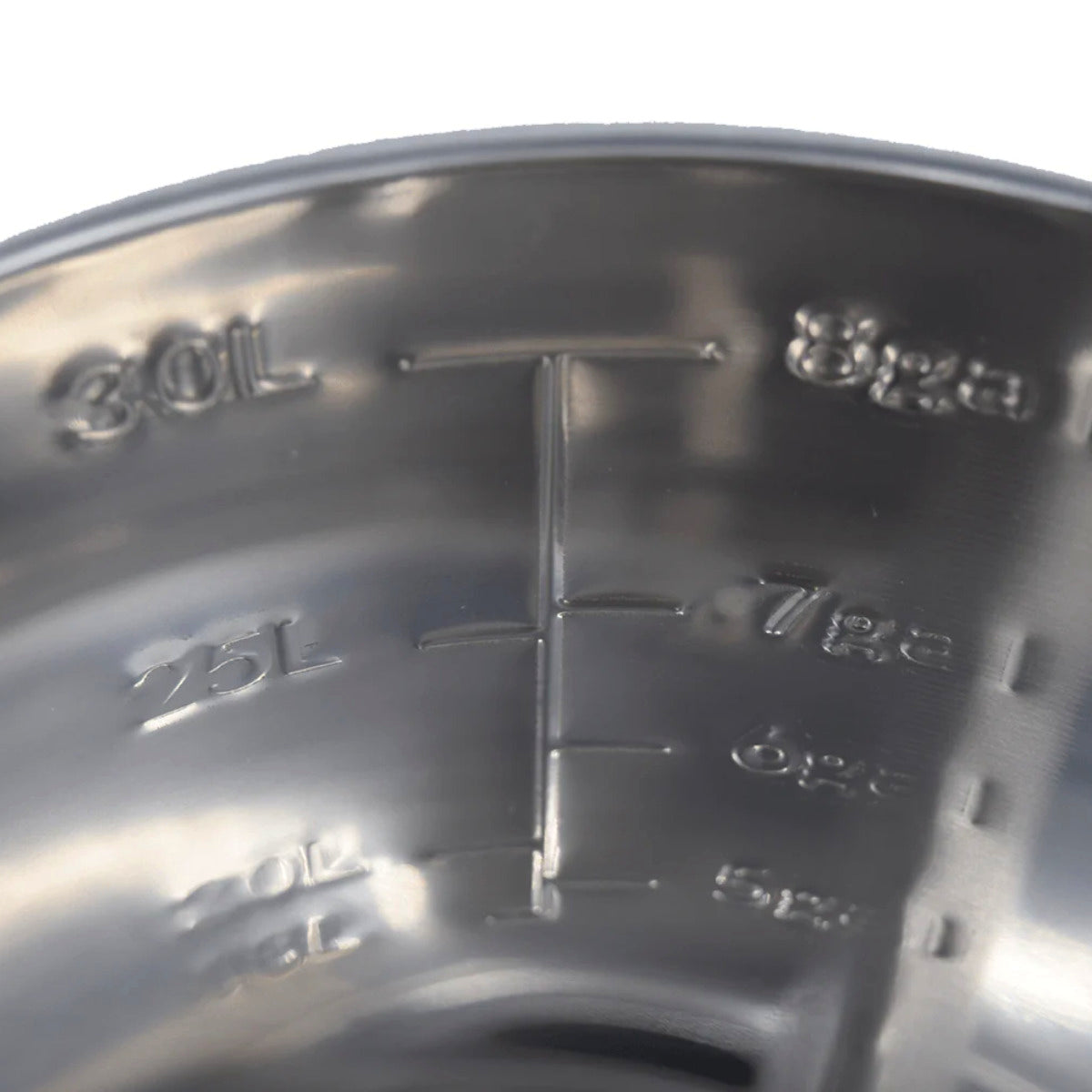 Fermenter with etched markings.