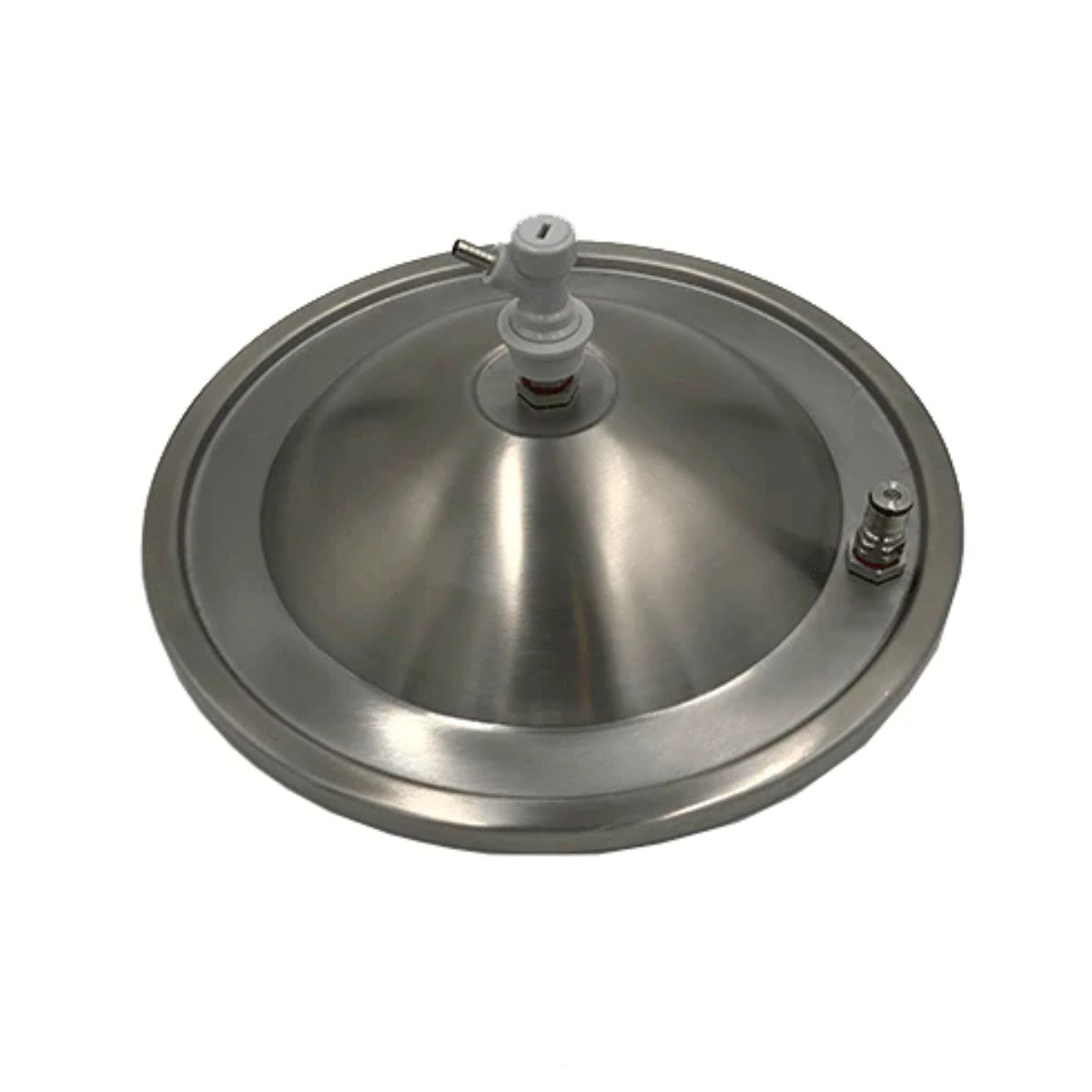 lid with weldless stainless steel ball lock gas bulkhead